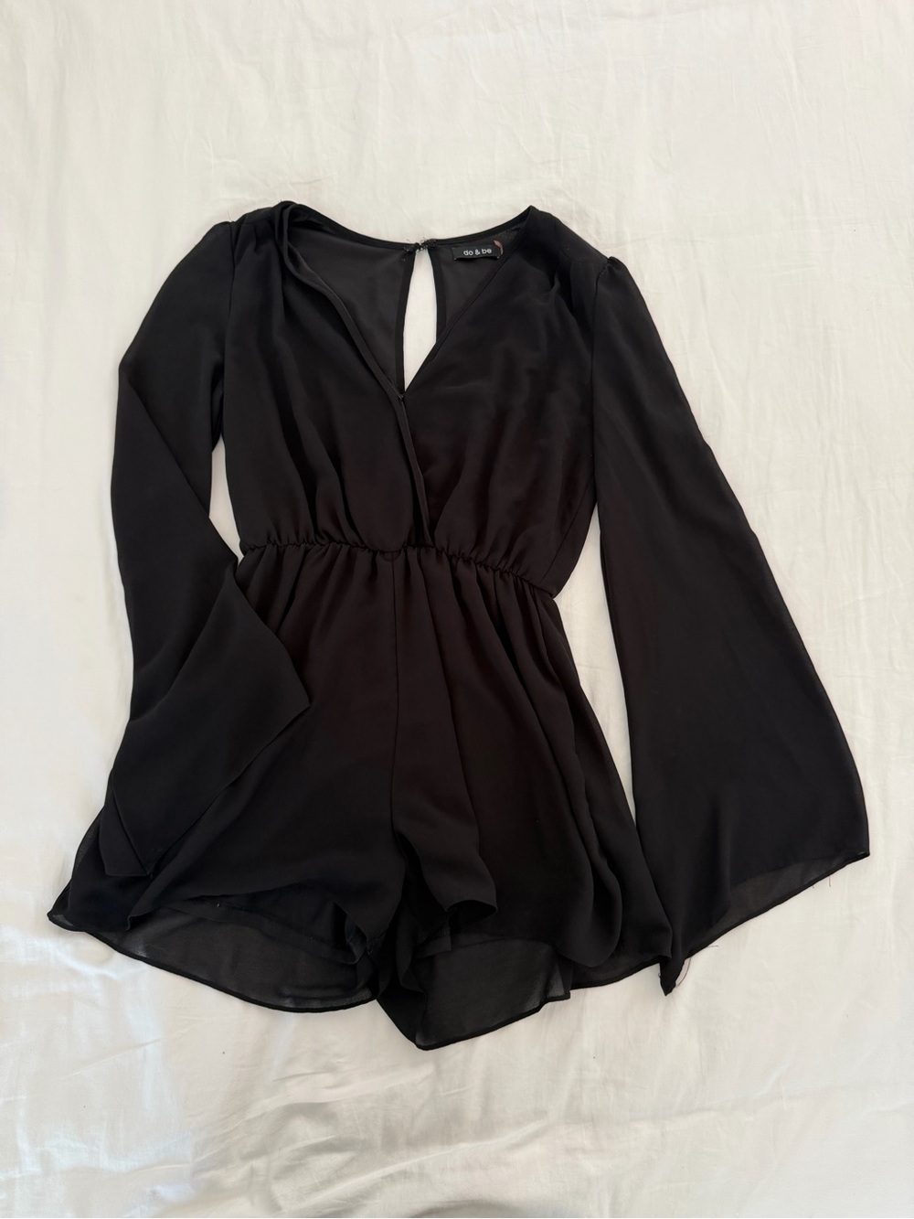 DO+BE Black Long-Sleeve V-Neck Romper